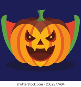 Halloween holidays, pumpkin face icon