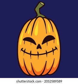 Halloween holidays, pumpkin face icon