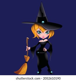 Halloween holidays, witch icon vector illustration design