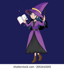 Halloween holidays, witch icon vector illustration design