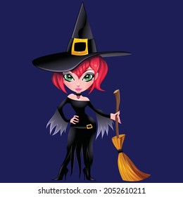 Halloween holidays, witch icon vector illustration design