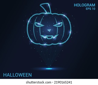 A Halloween hologram. A holographic projection of a pumpkin. A shimmering stream of particle energy. Scientific Halloween design.