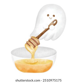 Halloween Mel fantasma mão desenhar design vetorial