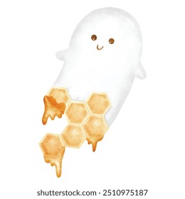 Halloween Honey ghost hand draw vector design