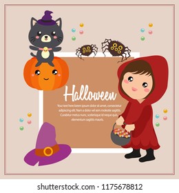 halloween hood kids costume square text