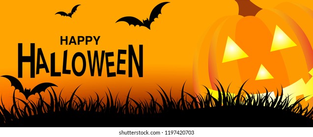 Halloween Horizontal Banners or Flyers Backgrounds