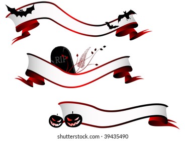 Halloween horizontal banners, set