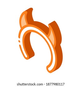 halloween horns icon vector. isometric halloween horns sign. color isolated symbol illustration