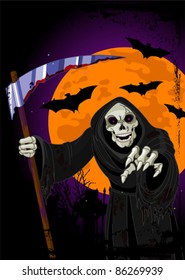 Halloween horrible Grim Reaper  background