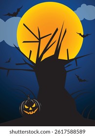 Halloween horror atmosphere vector background