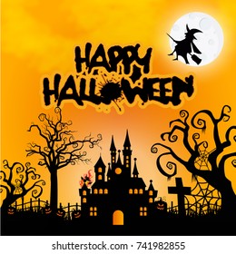 halloween horror Background with beautiful halloween text