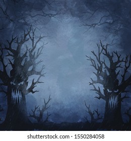 Halloween Horror Background with Tree