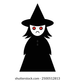 Diseño de Vector de bruja de dibujos animados de horror de Halloween, icono, logotipo, color, ilustración.