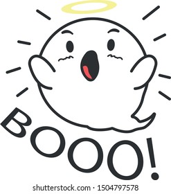 Halloween horror ghost vector icon
