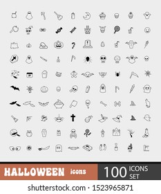 Halloween and horror icon set. New trendy Halloween icon set.