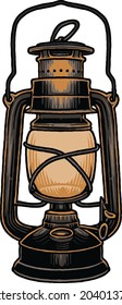 Halloween Horror Lantern Colored Vector
