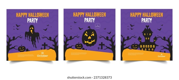 Halloween horror night dj party promotion social media, Post Design, holiday event post design