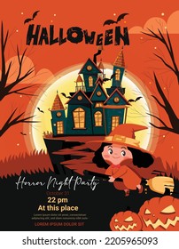 Halloween horror night party poster