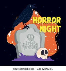 Halloween horror night poster Vector