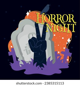 Halloween horror night poster Vector