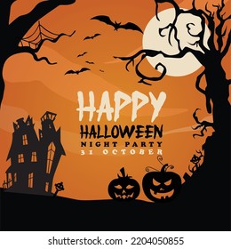 halloween horror post editable template