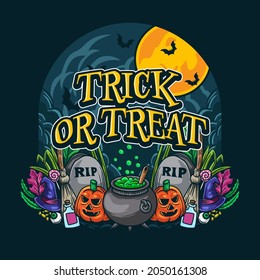 halloween horror poster background design skull pumpkin creepy vector