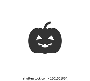 Halloween, horror, ícono de calabaza. Ilustración vectorial, diseño plano.