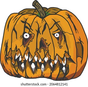 Halloween Horror Calabaza con dientes afilados