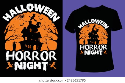 Horror de Halloween, diseño de camiseta de noche de cartón, Halloween Tshirt Pumpkin Patch Cutie, Terror de Halloween T-shirt design EPS file, Plantilla de diseño de camiseta