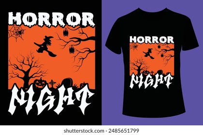 Horror de Halloween, diseño de camiseta de noche de cartón, Halloween Tshirt Pumpkin Patch Cutie, Terror de Halloween T-shirt design EPS file, Plantilla de diseño de camiseta