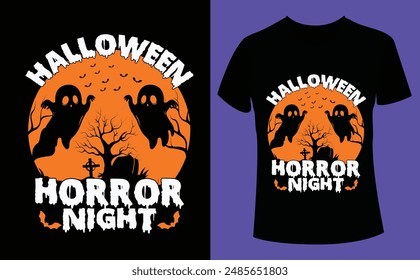 Horror de Halloween, diseño de camiseta de noche de cartón, Halloween Tshirt Pumpkin Patch Cutie, Terror de Halloween T-shirt design EPS file, Plantilla de diseño de camiseta