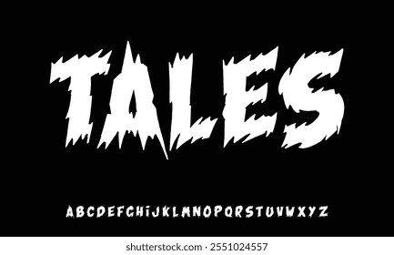 Horror de Halloween, fuente del alfabeto de la película de miedo. Conjunto de Fuentes de estilo aterrador de tipografía. Ilustración vectorial