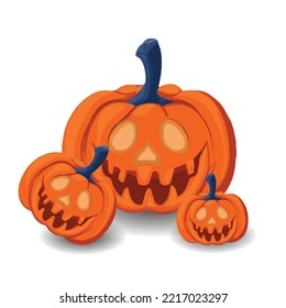 Halloween horror style pumpkin vector
