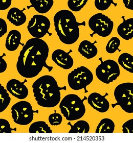  Halloween horror symbols seamless pattern background. Vector file layered for easy manipulation and custom coloring.