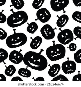 Halloween horror symbols seamless pattern background. Vector file layered for easy manipulation and custom coloring.