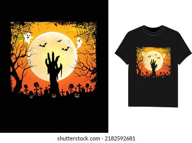 Halloween horror vector background Illustration t shirt design