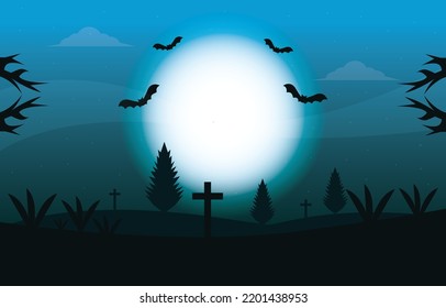 Halloween horror vector illustration background design 