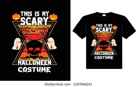 Halloween horror vintage t-shirt design, scary print template vector graphics, high-quality typography illustration shirt design