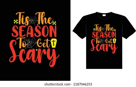 Halloween horror vintage t-shirt design, scary print template vector graphics, high-quality typography illustration shirt design