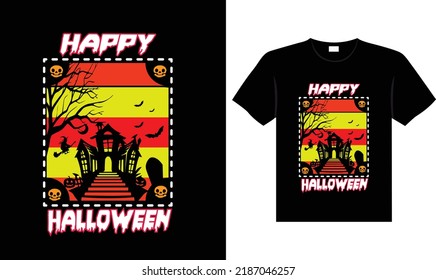 Halloween horror vintage t-shirt design, scary print template vector graphics, high-quality typography illustration shirt design
