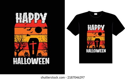 Halloween horror vintage t-shirt design, scary print template vector graphics, high-quality typography illustration shirt design