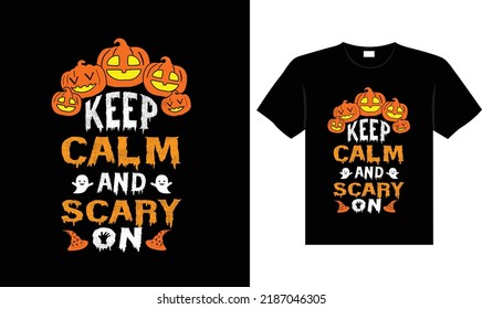 Halloween horror vintage t-shirt design, scary print template vector graphics, high-quality typography illustration shirt design