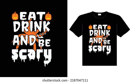 Halloween horror vintage t-shirt design, scary print template vector graphics, high-quality typography illustration shirt design
