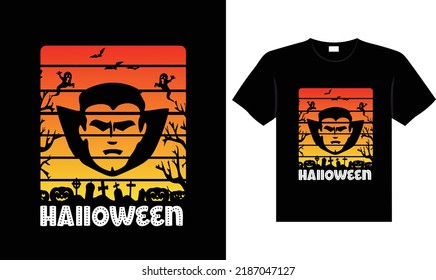 Halloween horror vintage t-shirt design, scary print template vector graphics, high-quality typography illustration shirt design