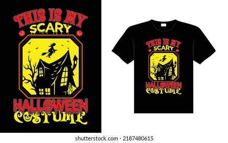 Halloween horror vintage t-shirt design, scary print template vector graphics, high-quality typography illustration shirt design