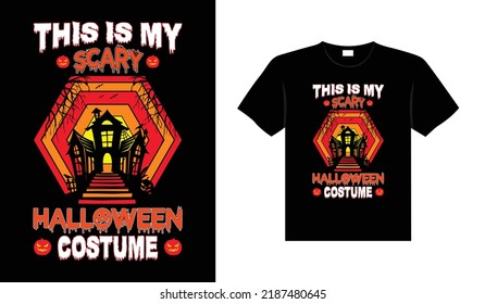 Halloween horror vintage t-shirt design, scary print template vector graphics, high-quality typography illustration shirt design