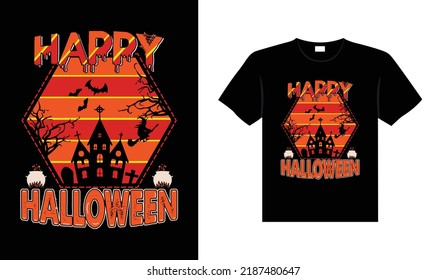 Halloween horror vintage t-shirt design, scary print template vector graphics, high-quality typography illustration shirt design