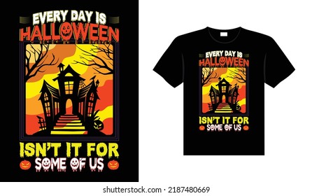 Halloween horror vintage t-shirt design, scary print template vector graphics, high-quality typography illustration shirt design