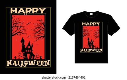 Halloween horror vintage t-shirt design, scary print template vector graphics, high-quality typography illustration shirt design