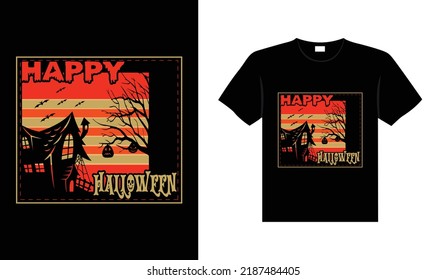Halloween horror vintage t-shirt design, scary print template vector graphics, high-quality typography illustration shirt design